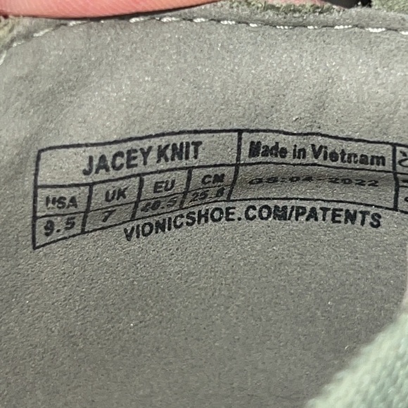 Vionic Jacey Knit Army Green Suede Trim Slip On Loafers - Picture 12 of 14